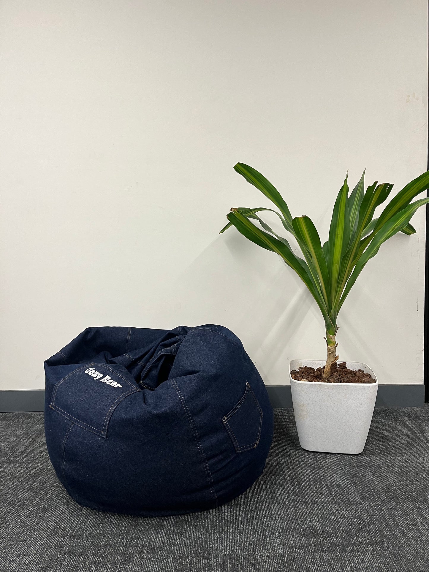 Stash Pocket Bean Bag (Denim Blue)