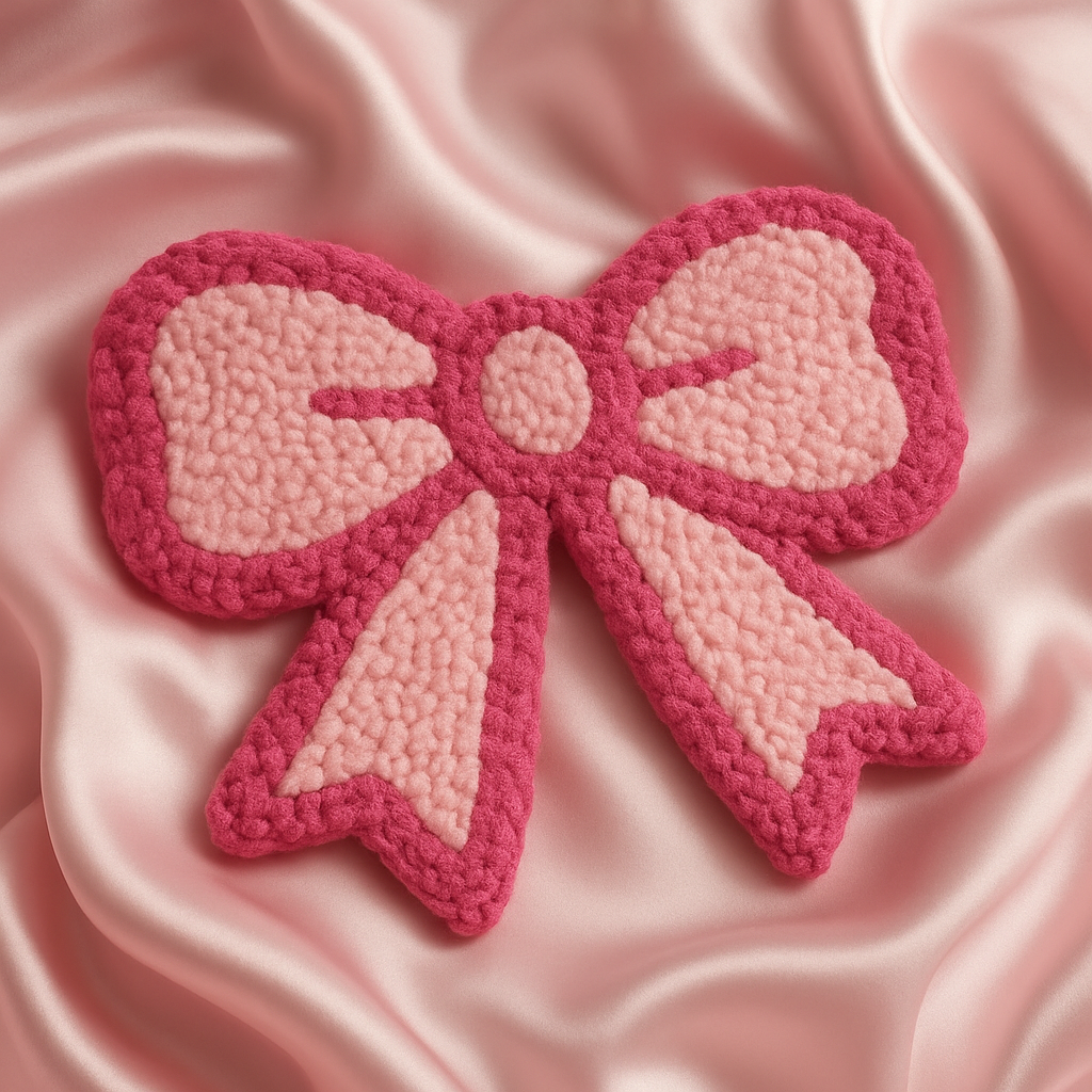 Bow Down – Pink Bow Mug Rug