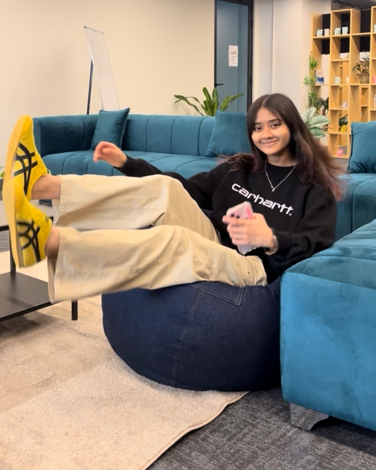 Stash Pocket Bean Bag (Denim Blue)