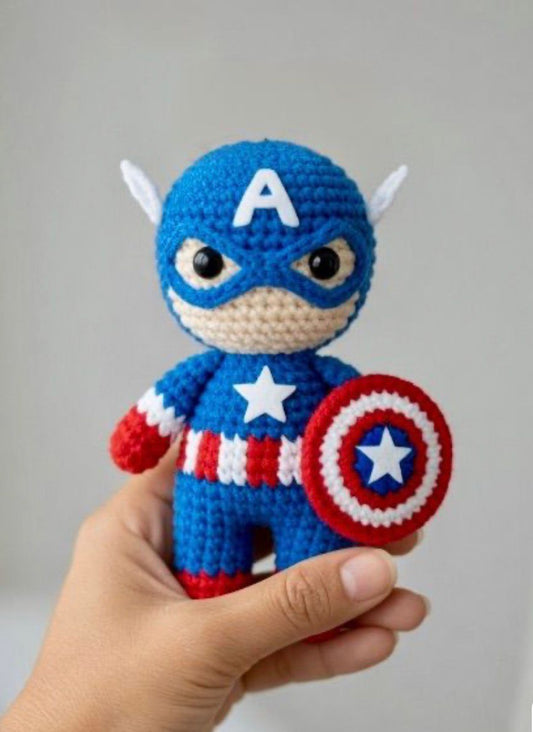 Captain America Amigurumi | Handmade Crochet Collectible