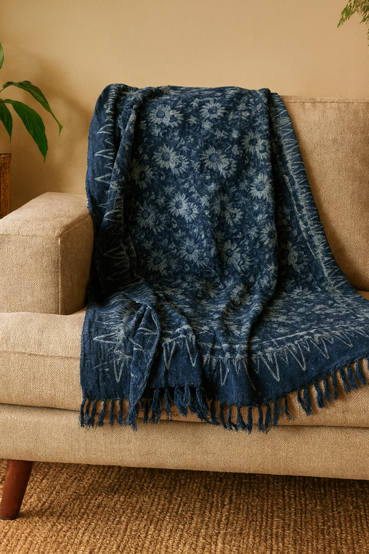 Mehfil Blue Throw