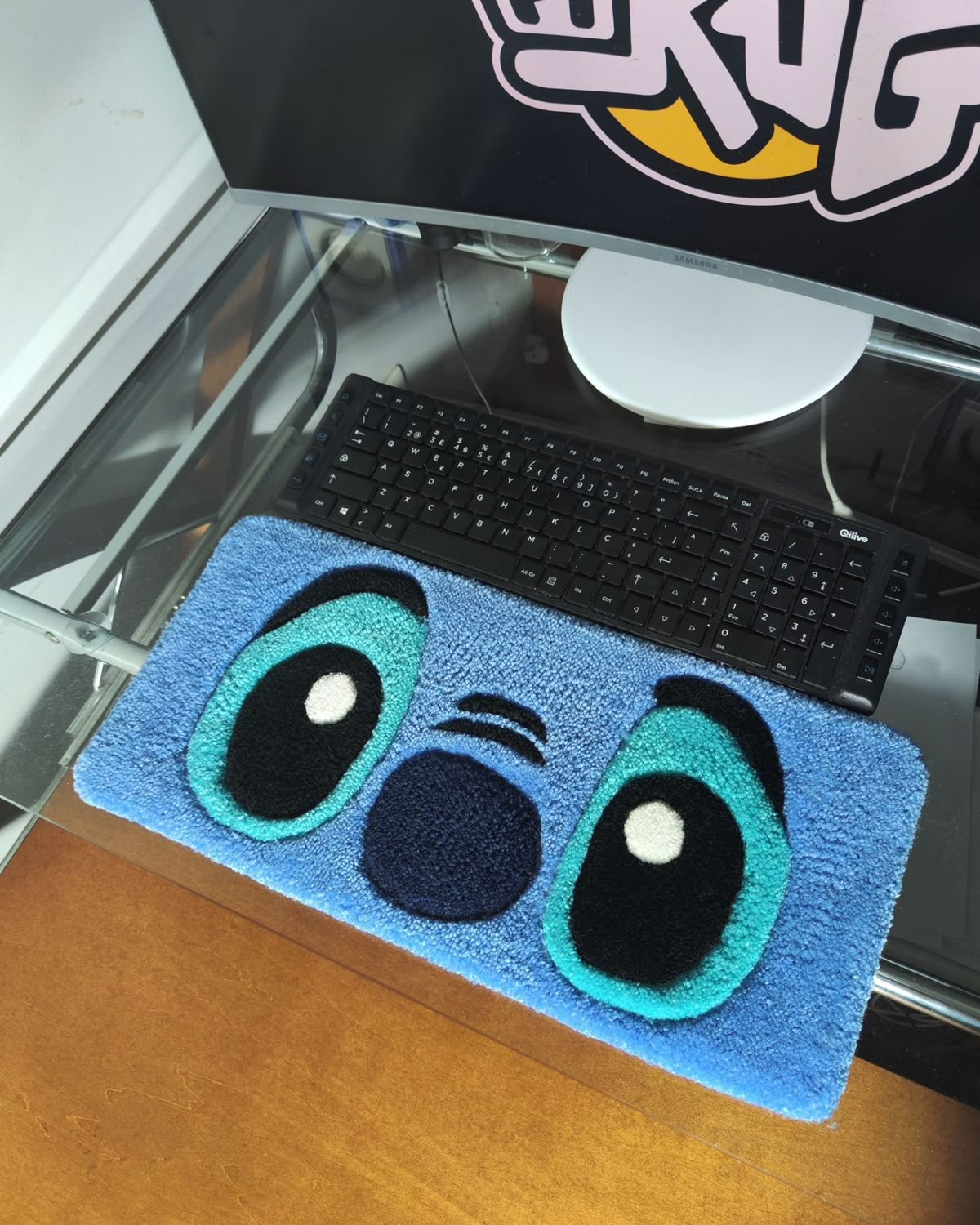 Keyboard Rug Snitch Stitch Hand-Tufted Keyboard Rug | Anime Desk & Gaming Setup | Gen Z ...