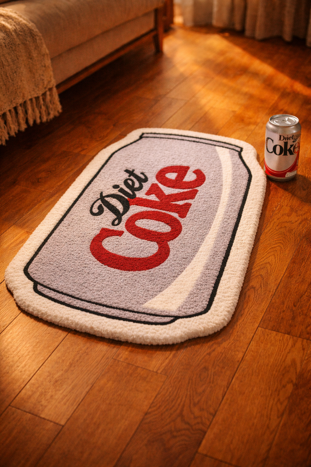 Diet Coke Can Tufted Rug | Handmade Pop Art | Room & Floor Decor