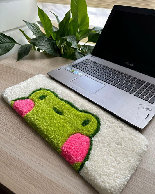 Frogcore Hand-Tufted Keyboard Rug | Kawaii Desk Setup