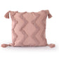 ⁠⁠Pink Chevron Tufted Cushion Cover with Tassels