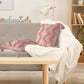 ⁠⁠Pink Chevron Tufted Cushion Cover with Tassels